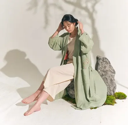 Homewear - Hanbok Robe Longevity Symbols - BONEE(LIVING ART BRAND)