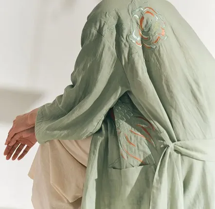 Homewear - Hanbok Robe Longevity Symbols - BONEE(LIVING ART BRAND)