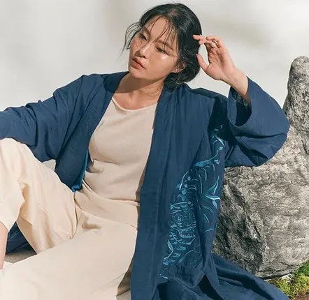 Homewear - Hanbok Robe Tiger & Magpie - BONEE(LIVING ART BRAND)