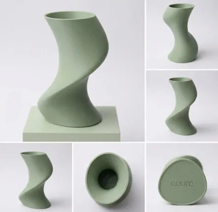Aménagements pour bureau - Vase imprimé en 3D « BAILE » | Vert sauge - AUURA