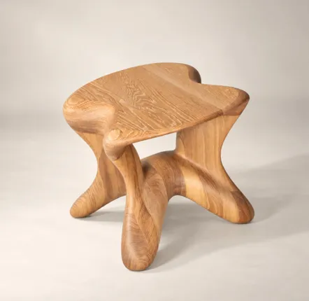 Stools - Aura | Sculpted Exclusive Stool | European Oak Wood - NEXART