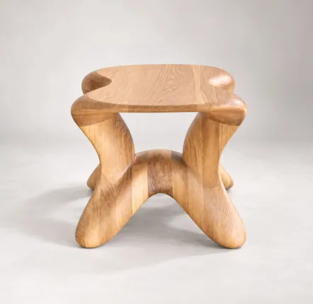Tabourets - Aura | Tabouret Sculpté Exclusif | Chêne Européen Massif - NEXART