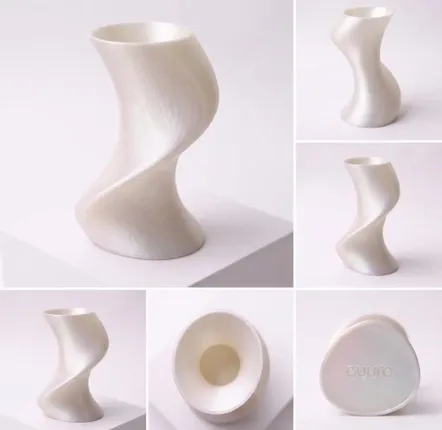 Aménagements pour bureau - Vase imprimé en 3D « BAILE » | Blanc perle - AUURA
