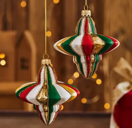 Other Christmas decorations - Glass Christmas baubles in a spinning top shape - DAGMARA MY CHRISTMAS