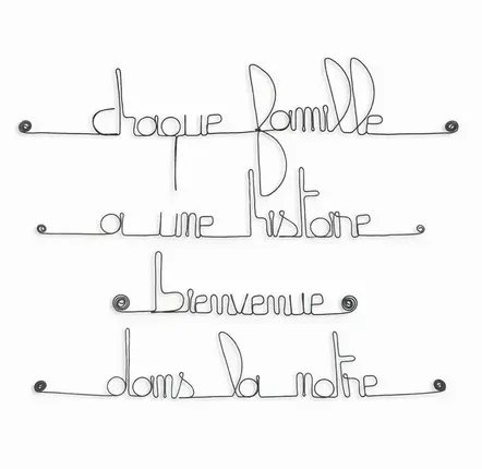 Other wall decoration - Wire wall decor -" Family Quote " - BIJOUX DE MUR