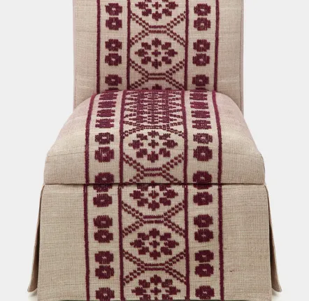 Small sofas - HANDMADE INÊS BORDEAUX COTTON LINEN SLIPPER CHAIR - HOUSE OF CAPRICORN