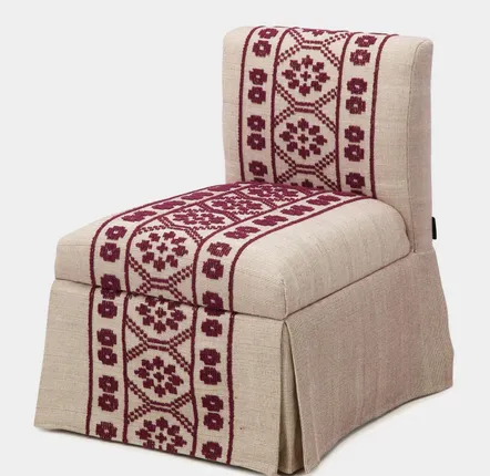 Small sofas - HANDMADE INÊS BORDEAUX COTTON LINEN SLIPPER CHAIR - HOUSE OF CAPRICORN