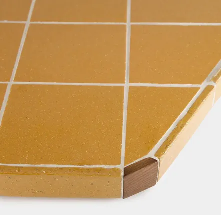 Tables basses - LISBOA YELLOW CERAMIC TILE AND ASH WOOD COFFEE TABLE - HOUSE OF CAPRICORN