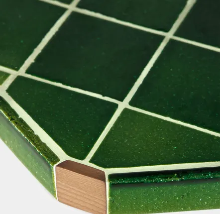 Autres tables  - LISBOA GREEN CERAMIC TILE AND ASH WOOD BAR TABLE - HOUSE OF CAPRICORN