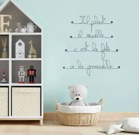 Objets déco enfant - Décoration Murale Chambre Enfant Comptine Fil de Fer - BIJOUX DE MUR