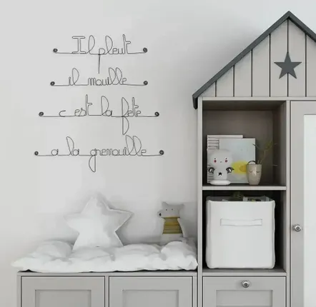 Objets déco enfant - Décoration Murale Chambre Enfant Comptine Fil de Fer - BIJOUX DE MUR