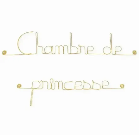 Objets déco enfant - Décoration Murale en Laiton Doré : " Chambre de princesse " - BIJOUX DE MUR