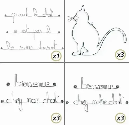 Objets déco enfant - PACK IMPLANTATION 10% OFF : Chat - Décoration Murale - BIJOUX DE MUR