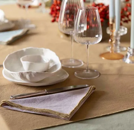 Serviettes - Serviette de table recyclée Grace Parme 40 x 40 - MAISON VIVARAISE - SDE VIVARAISE WINKLER
