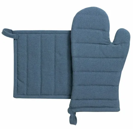 Potholders - Recycled oven glove and pot holder set Jona Alizée 15 X 30 - MAISON VIVARAISE - SDE VIVARAISE WINKLER