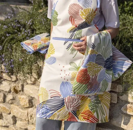 Aprons - Abelia kitchen apron Multico 72 X 85 - MAISON VIVARAISE - SDE VIVARAISE WINKLER