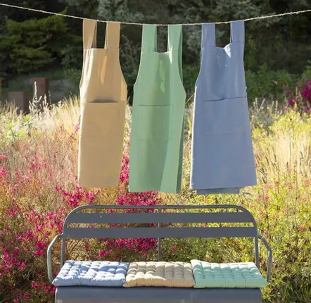Aprons - Recycled kitchen apron Gen Tabac 120 X 85 - MAISON VIVARAISE - SDE VIVARAISE WINKLER