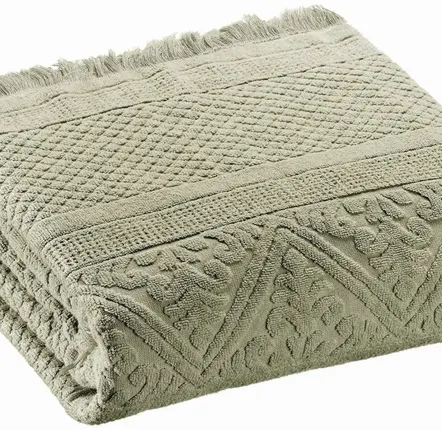 Other bath linens - Zoe bath sheet Tilleul 100 X 180 - MAISON VIVARAISE - SDE VIVARAISE WINKLER