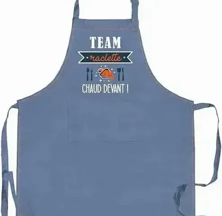 Aprons - Team Raclette Kitchen Apron Jeans 72 X 90 - MAISON VIVARAISE - SDE VIVARAISE WINKLER