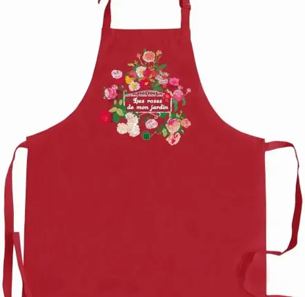 Aprons - Roses Kitchen Apron Rouge 72 X 90 - MAISON VIVARAISE - SDE VIVARAISE WINKLER
