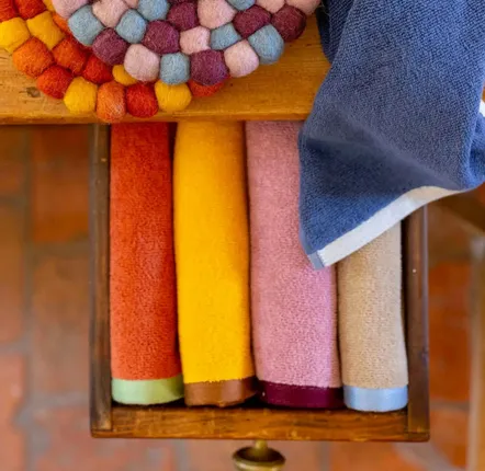 Torchons textile - Essuie-mains Cara bicolore Touareg 50 x 50 - MAISON VIVARAISE - SDE VIVARAISE WINKLER