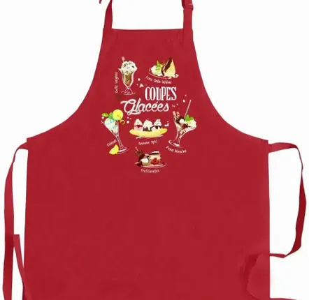 Aprons - Coupes glacées Kitchen Apron Rouge 72 X 90 - MAISON VIVARAISE - SDE VIVARAISE WINKLER