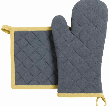 Potholders - Recycled oven glove and pot holder set Grace Corinthe 18 X 32 - MAISON VIVARAISE - SDE VIVARAISE WINKLER