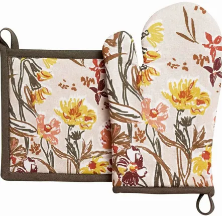 Potholders - Oven glove/pot holder set Skica Multico 18 X 28 - MAISON VIVARAISE - SDE VIVARAISE WINKLER