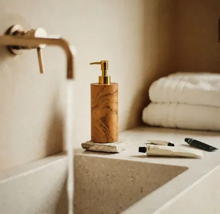 Soap dishes - The Wooden Soap Dispenser - Natural - BAZAR BIZAR LIVING