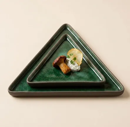 Everyday plates - Handcrafted Stoneware Triangle Plate - BELS & PEARL