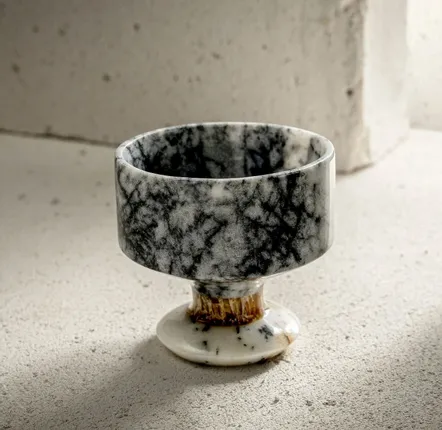 Platter and bowls - Handmade Three-Marble Chalice - BELS & PEARL