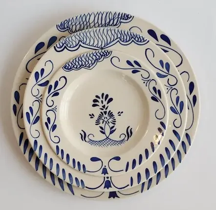Everyday plates - Handpainted Stoneware Plates Henna - CURATE HOME