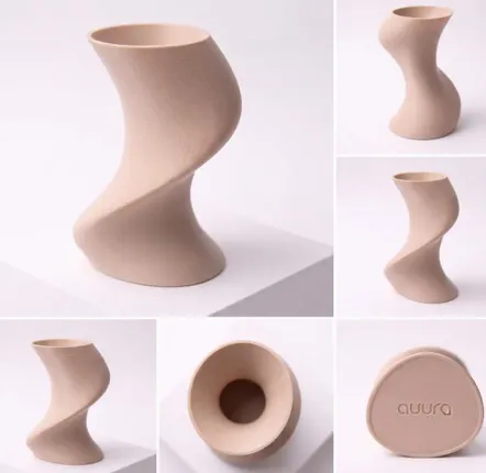 Aménagements pour bureau - Vase imprimé en 3D « BAILE » | Beige - AUURA