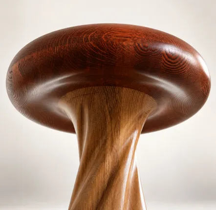 Stools - Hera | Duo Colored | Sculpted Exclusive Stool | European Oak Wood - NEXART