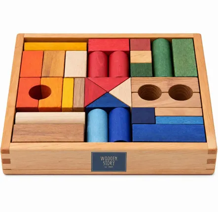 Toys - Wooden blocks 30 pcs rainbow - WOODEN STORY