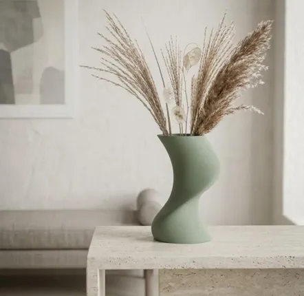 Aménagements pour bureau - Vase imprimé en 3D « BAILE » | Vert sauge - AUURA