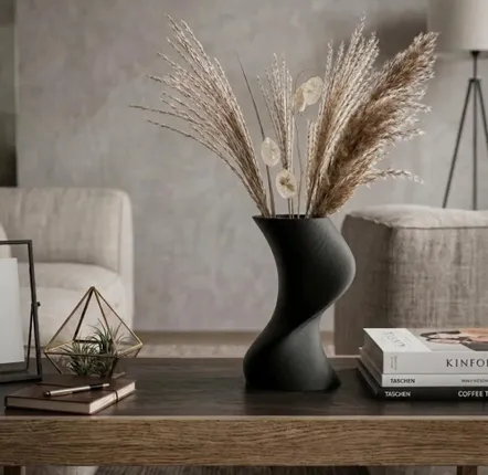 Aménagements pour bureau - Vase imprimé en 3D « BAILE » | Noir - AUURA