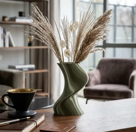 Aménagements pour bureau - Vase imprimé en 3D « BAILE » | Vert émeraude - AUURA