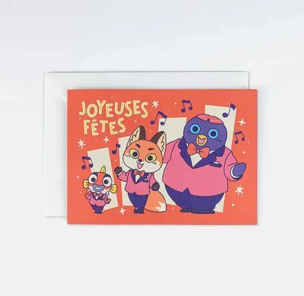 Card shop - Greeting card "Joyeuses fêtes" and its envelope - size A6 - YEAAAH! STUDIO