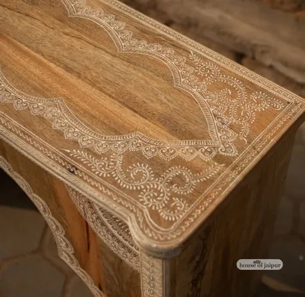 Consoles - Jaipur Arch Hand-Painted Solid Wood Console Table by House of Jaipur - HOUSE OF JAIPUR