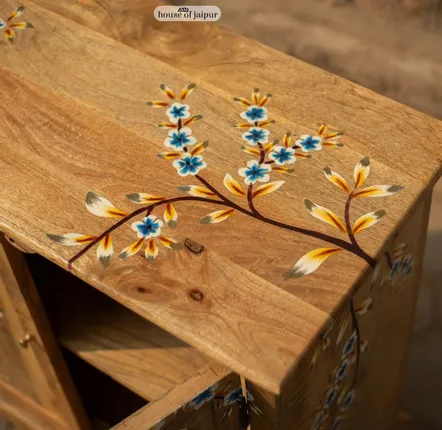 Buffets - Jaipur Hand-Painted Solid Wood Storage Cabinet - HOUSE OF JAIPUR