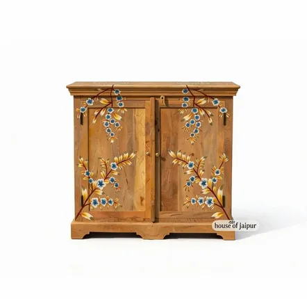 Buffets - Jaipur Hand-Painted Solid Wood Storage Cabinet - HOUSE OF JAIPUR