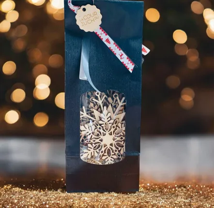 Guirlandes et boules de Noël - Etoile de Noël - Collection Dentelle de bois - 9 pièces - LA COUR DU JUCH