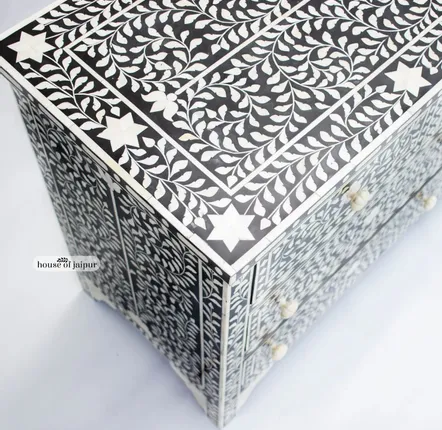 Commodes - Floral Chest of Drawers by House of Jaipur - HOUSE OF JAIPUR