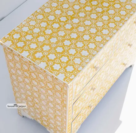 Commodes - Honeycomb Chest of Drawers by House of Jaipur - HOUSE OF JAIPUR