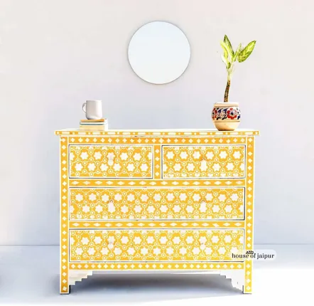 Commodes - Honeycomb Chest of Drawers by House of Jaipur - HOUSE OF JAIPUR