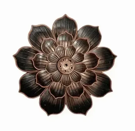 Candlesticks and candle holders - Large Lotus Flower Metal Incense Holder 8.5cm - ARABESK