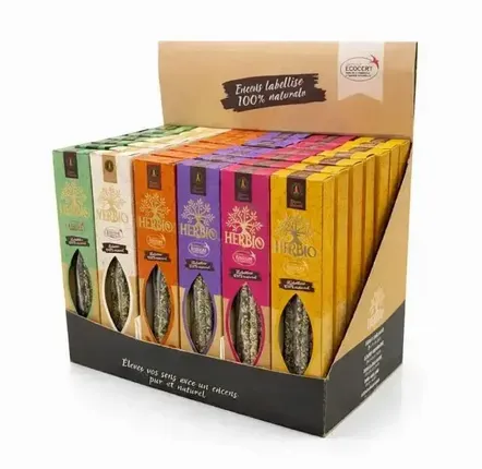 Parfums d'intérieur - Encens Smudge Ecocert Herbio Présentoir 42pcs - ARABESK
