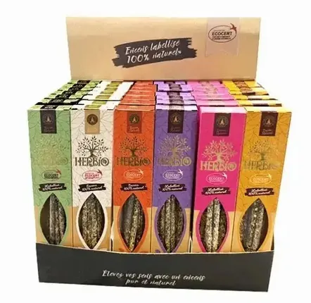 Parfums d'intérieur - Encens Smudge Ecocert Herbio Présentoir 42pcs - ARABESK