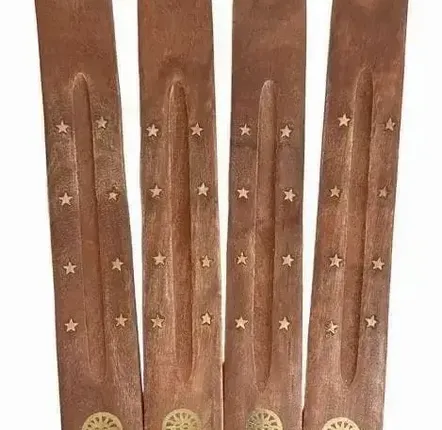 Candlesticks and candle holders - Wooden Ski Incense Holder, Sun Design, Pack of 10 - ARABESK